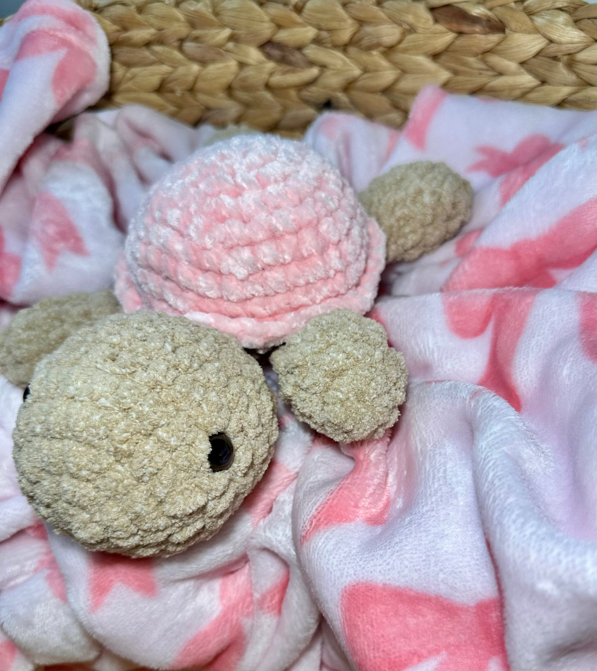 Caramel crochet land turtle plushie