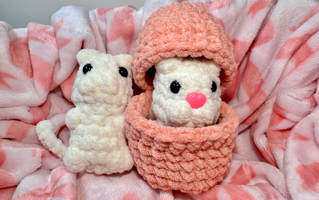 The Hutch Kitties — Biscuit and Mochi with peach basket