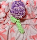 Lavender Tulip — handmade crochet tulip in lavender and purple with green stem